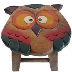 Kids Wooden Stool Owl